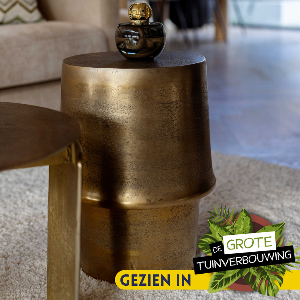 Beistelltisch Glamor Gold 30x30x48 cm – luxuriöser Aluminium Tisch mit edler Oberfläche