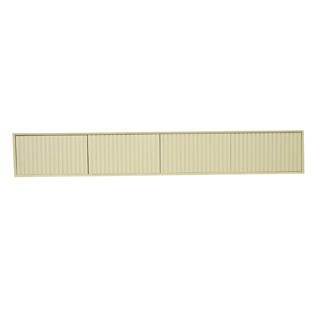 Schwebendes TV-Board Mandy Sand – Lowboard aus Mangoholz 240×30×35 cm mit Lamellen-Front & Push-to-Open-System