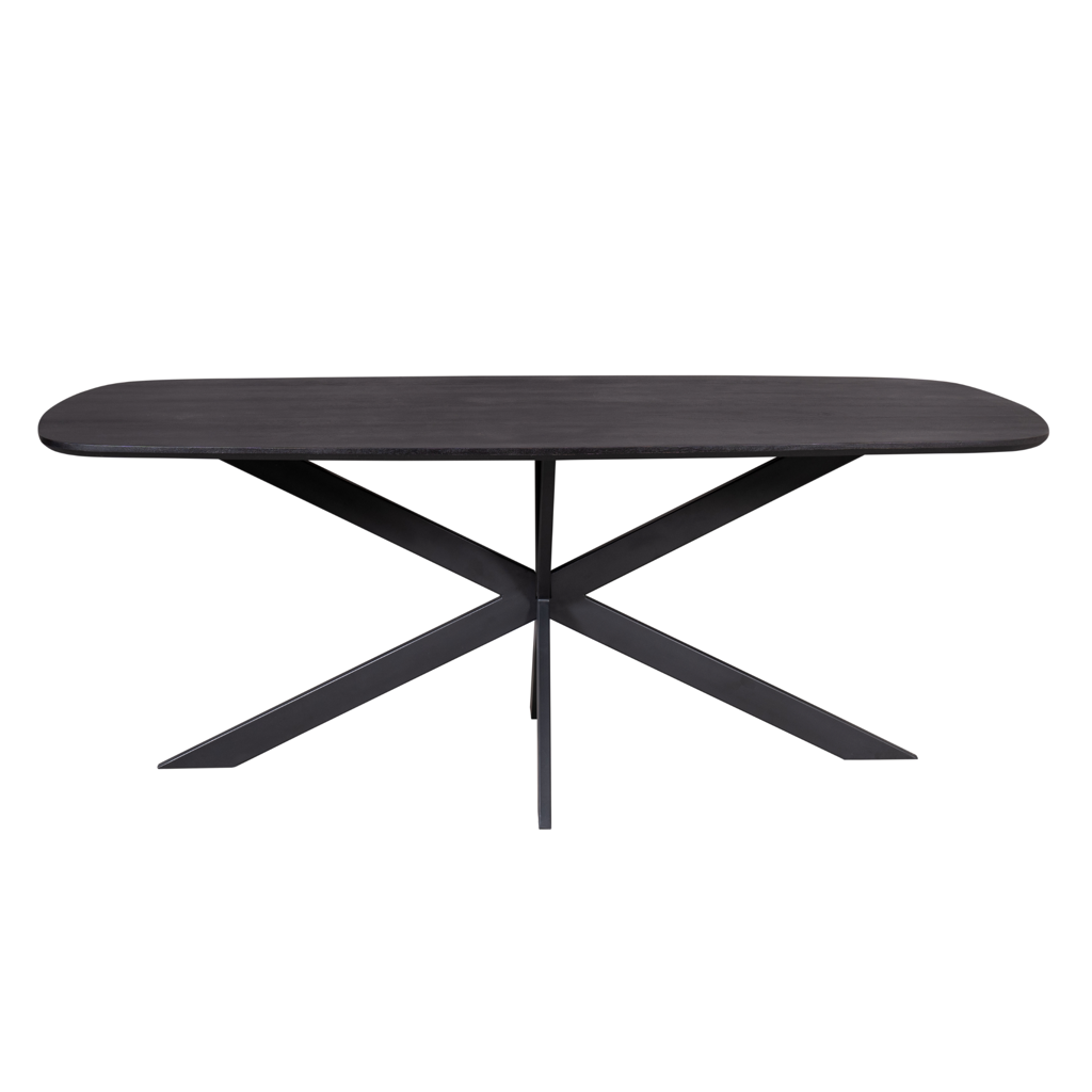 Esstisch Onyx Schwarz–masives Mangoholz, 240x110x76 cm