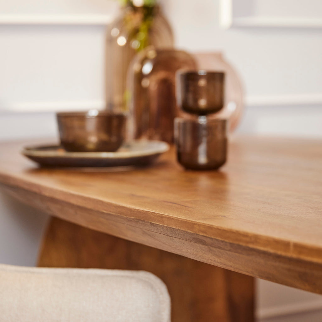 Esstisch TeyTey – Massivholztisch Mangoholz 200×100×76 cm mit 6 cm starker Tischplatte, naturfarben & robust