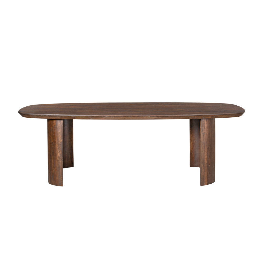Esstisch Lunero Braun – Massives Mangoholz, Oval 300 x 100 x 76 cm