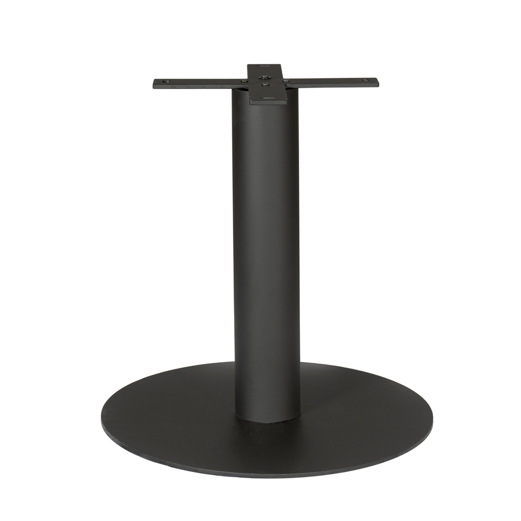 Säulenbein Schwarz – modernes Metallgestell 70×70×73 cm für runde Tischplatten, stilvolle Tischbasis
