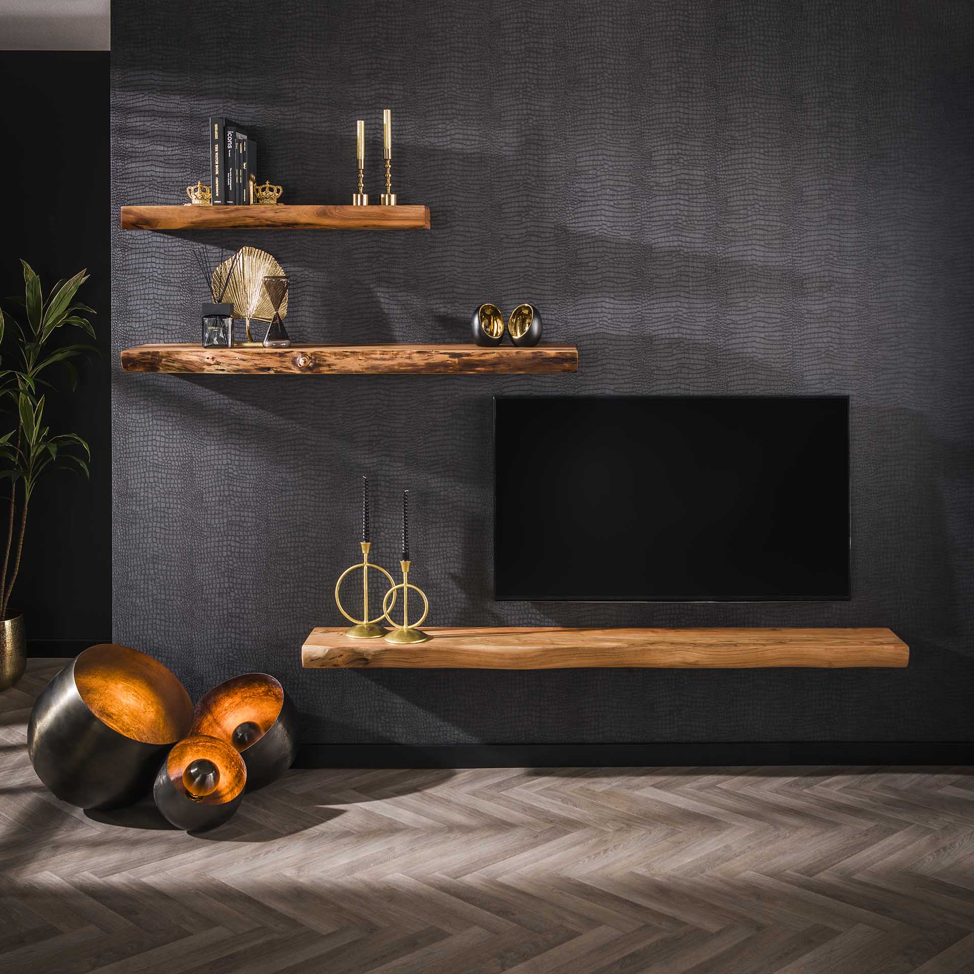 Regal – Calda Loft – Massivholz Akazie natur