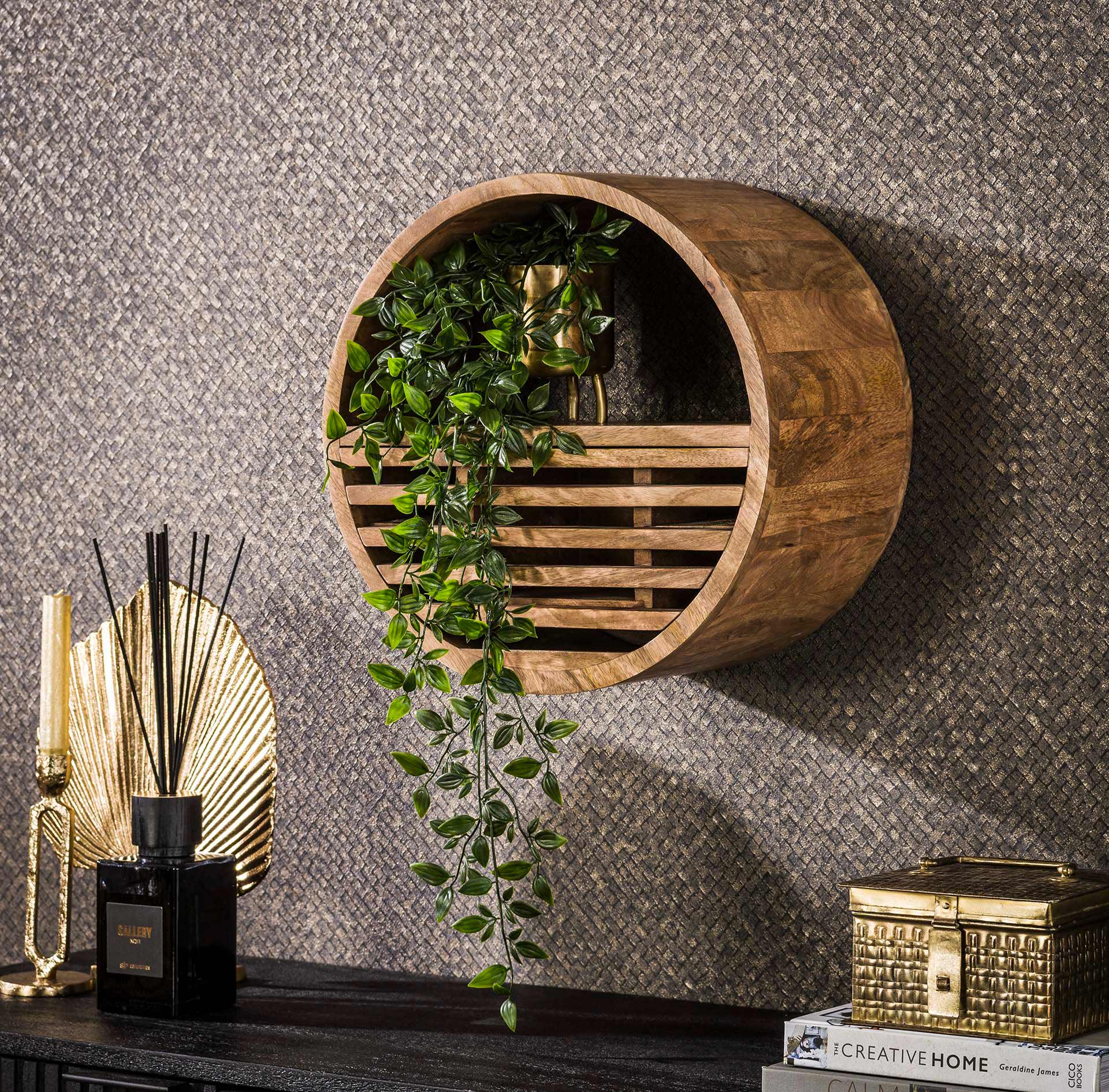 Regal – Prisma Noir – Massivholz Mango Sandfarbe