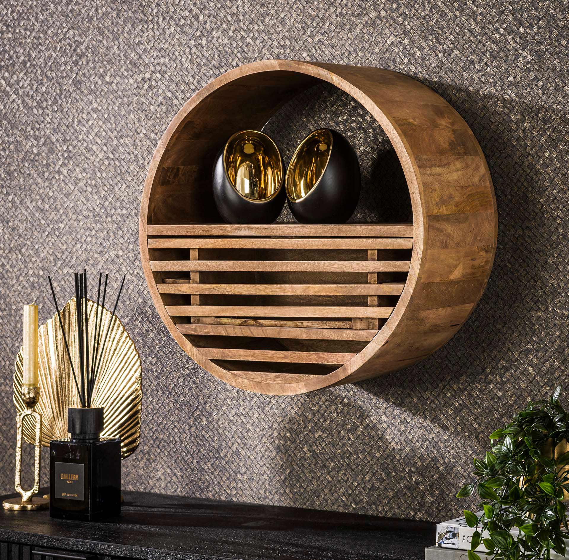 Regal – Calda Grace – Massivholz Mango Sandfarbe