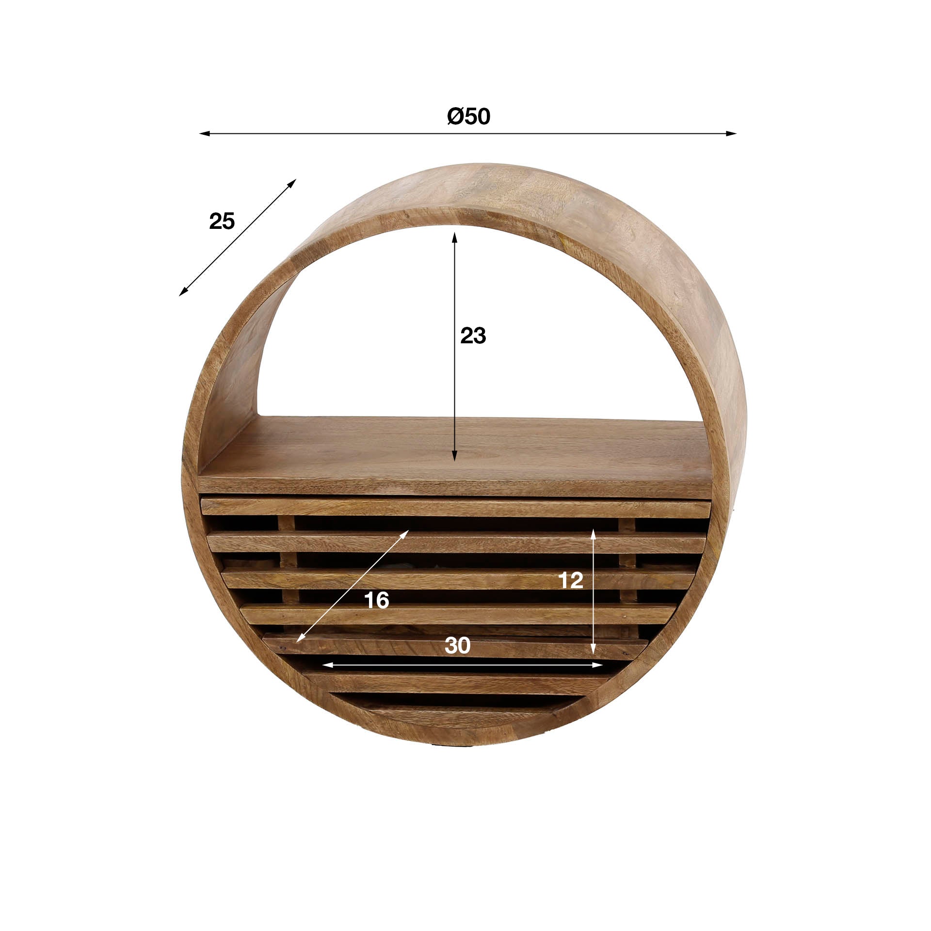 Regal – Calda Grace – Massivholz Mango Sandfarbe