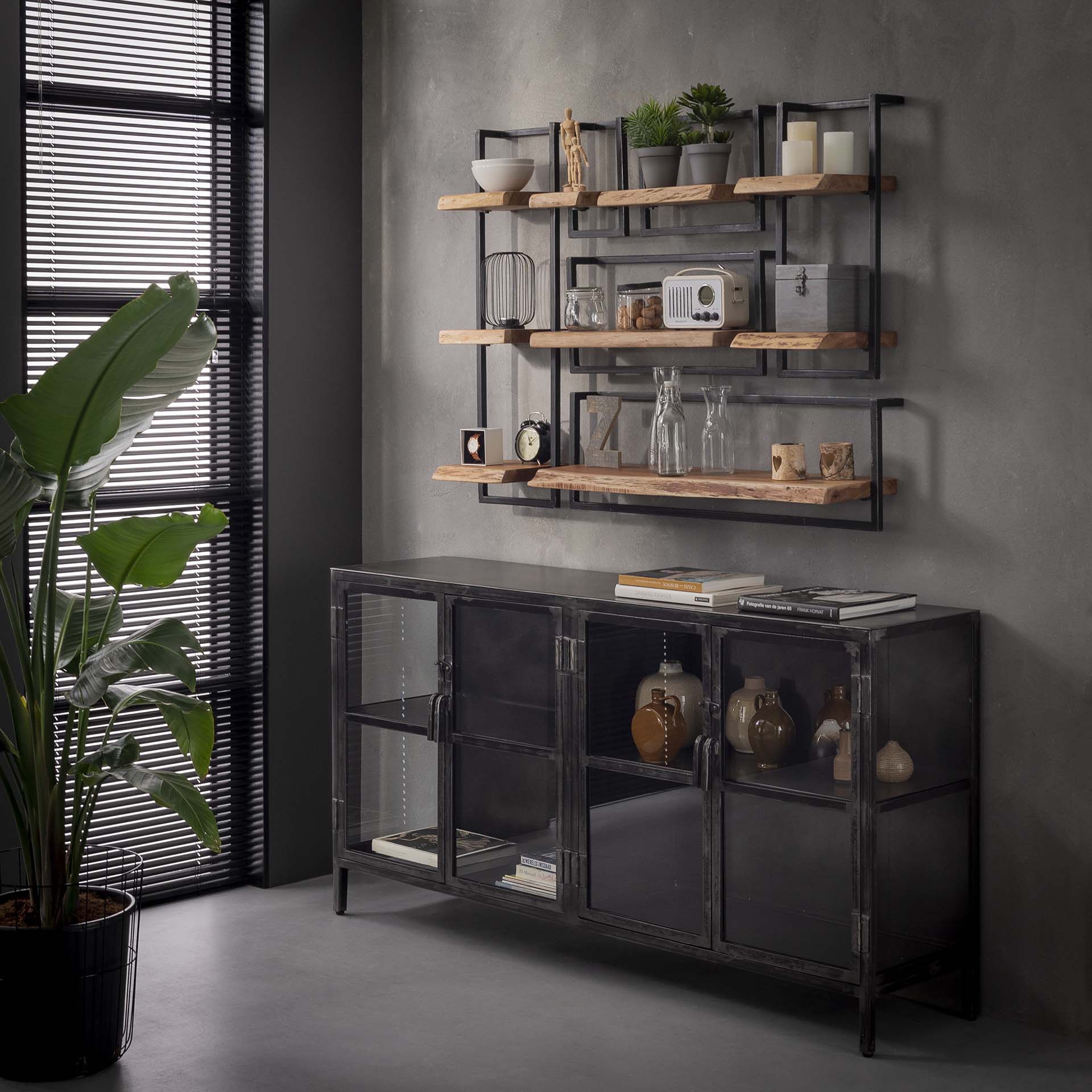 Regal – Aria Stone – Massivholz Akazie natur
