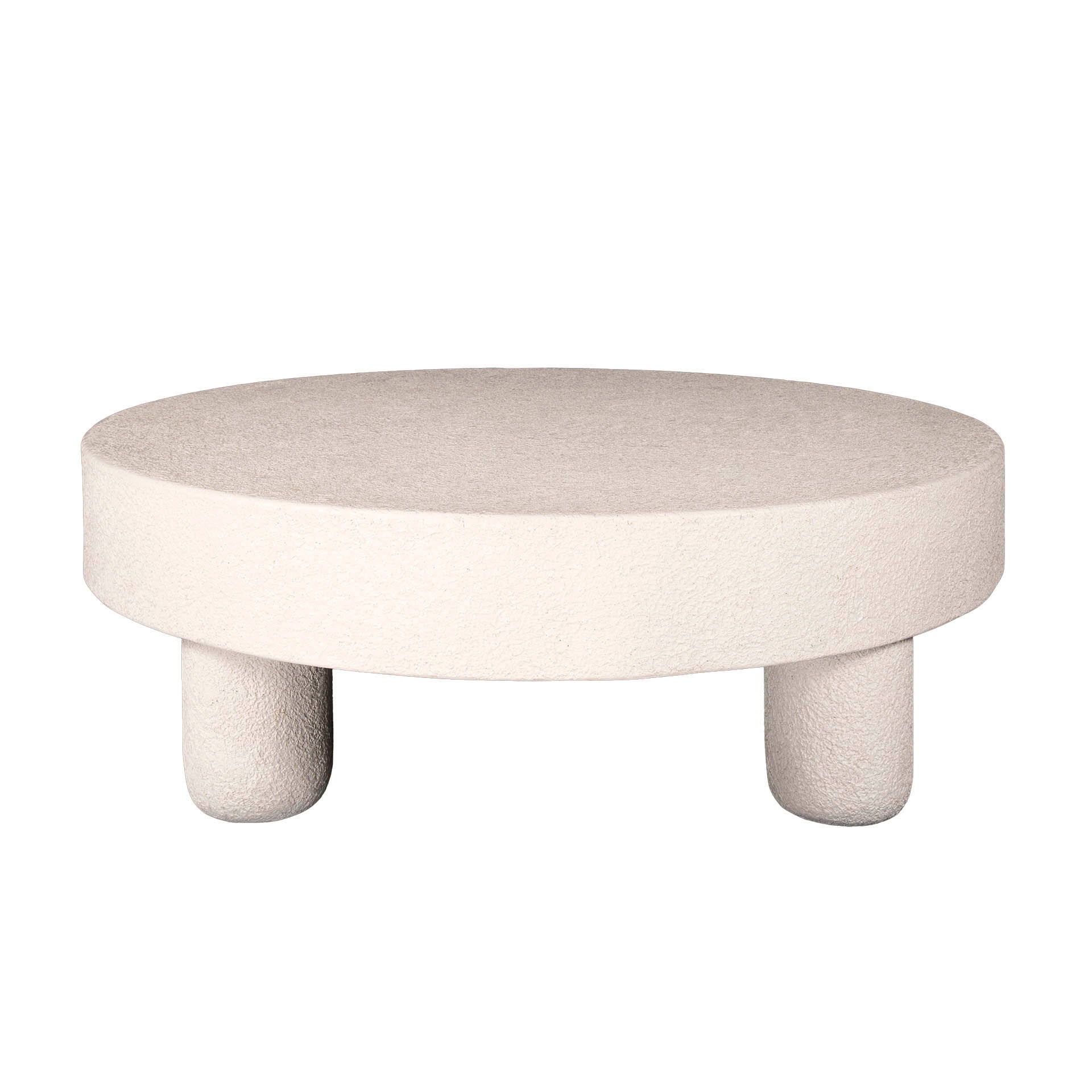 Couchtisch Marbela Ø110 cm – runder Design-Tisch aus Marmorkomposit in Steinoptik, 35 cm Höhe, modern & robust