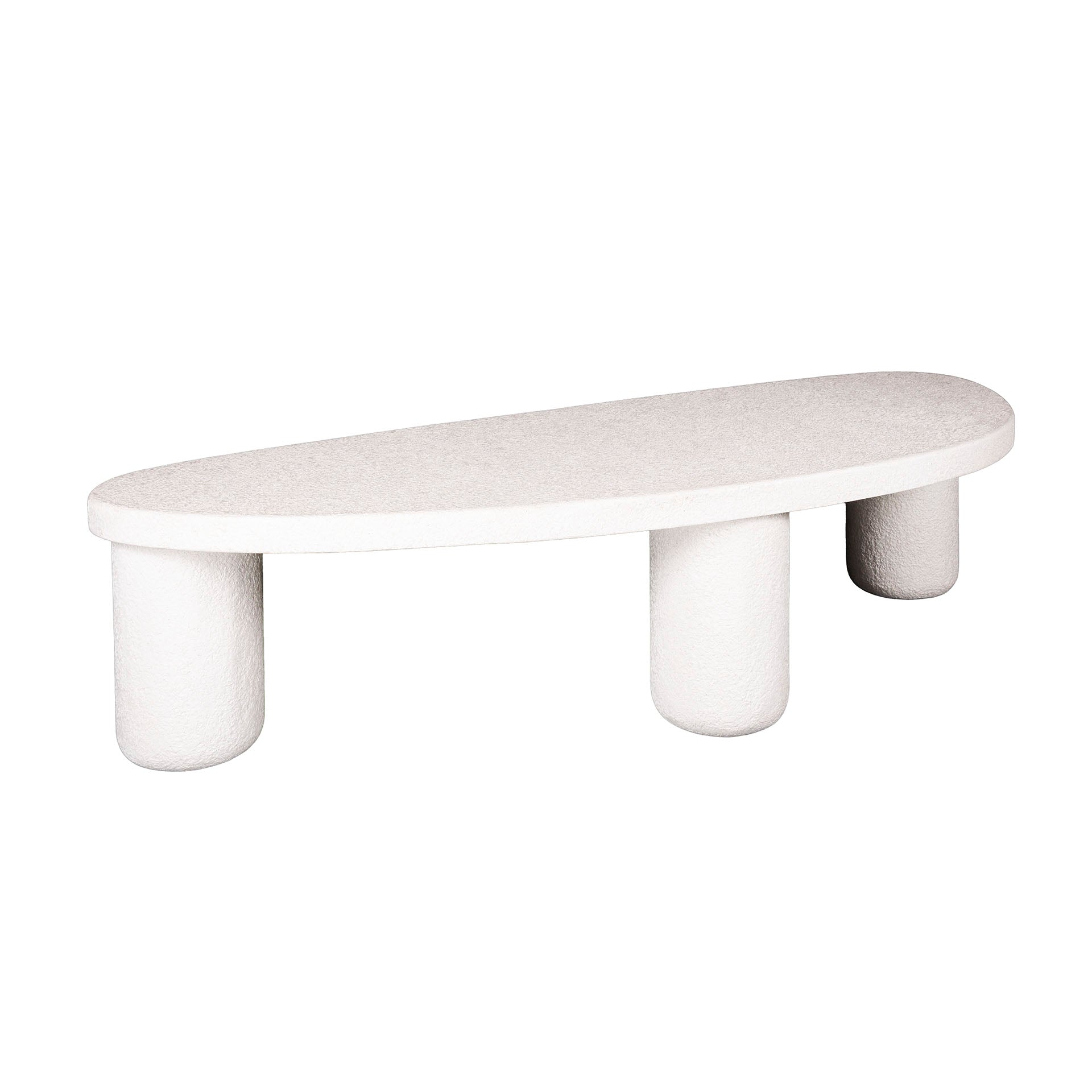 Couchtisch Marbela XL 157x61 cm – dreieckige Kieselform aus Marmorverbund in moderner Steinoptik, 38 cm Höhe