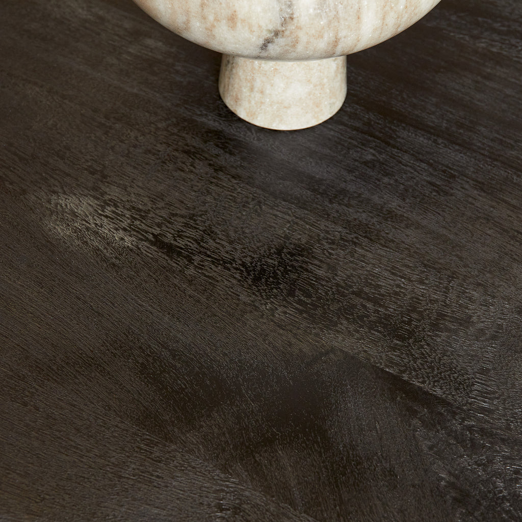 Esstisch Delta Oval Schwarz – Mangoholz Tisch mit Metallgestell 160×90×76 cm