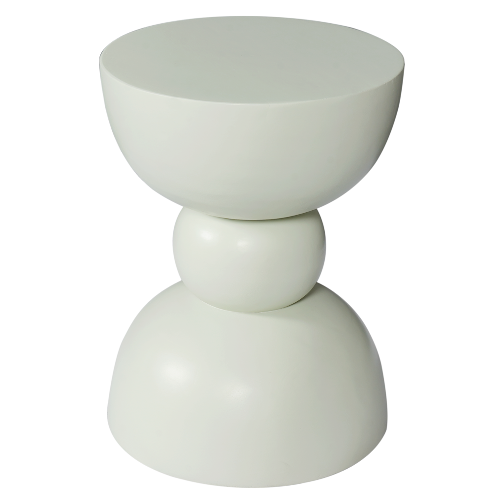 Beistelltisch Jon Grün – massives Mangoholz, 30 x 30 x 40 cm, einzigartiges Design, auffälliger Blickfang