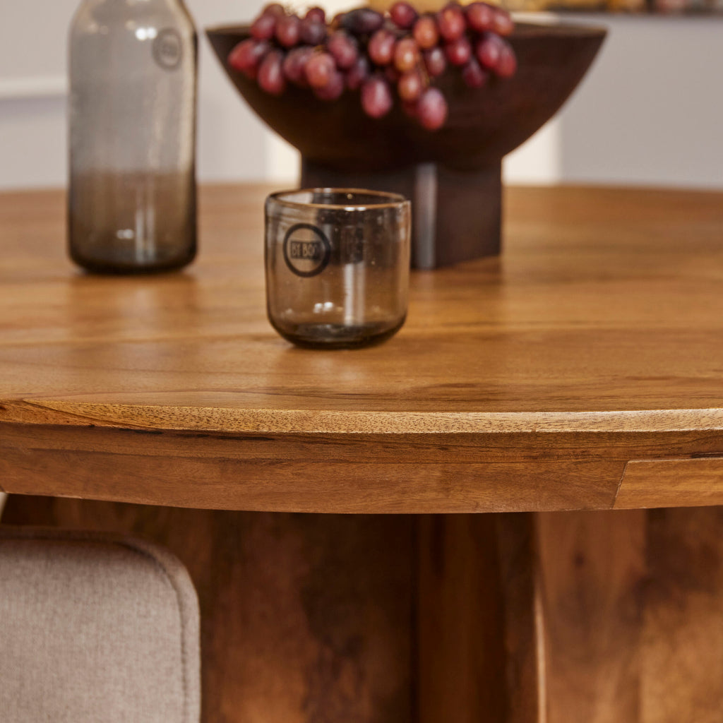 Esstisch TeTey - massives Mangoholz, Runder Holztisch Ø130 cm