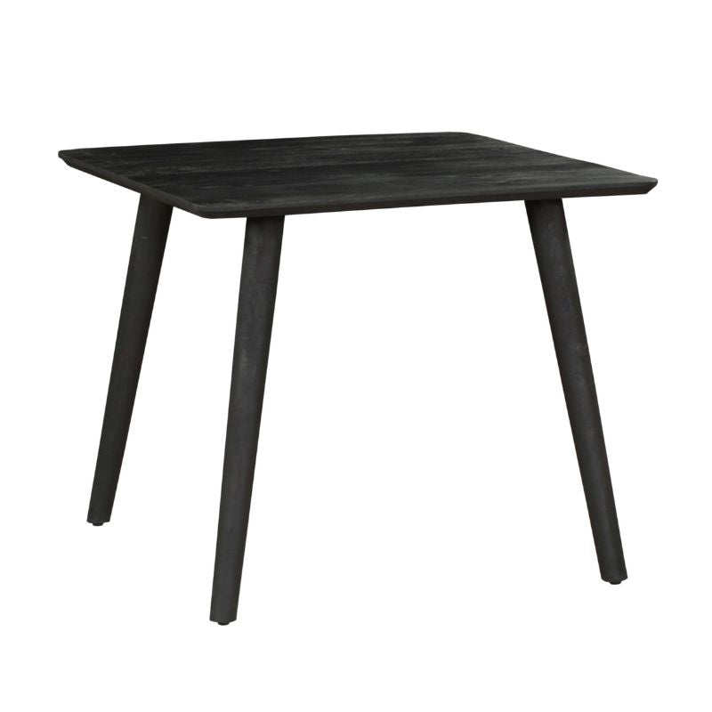Esstisch Raven – Mangoholz mit schwarzen Designelementen, 90x90x76 cm