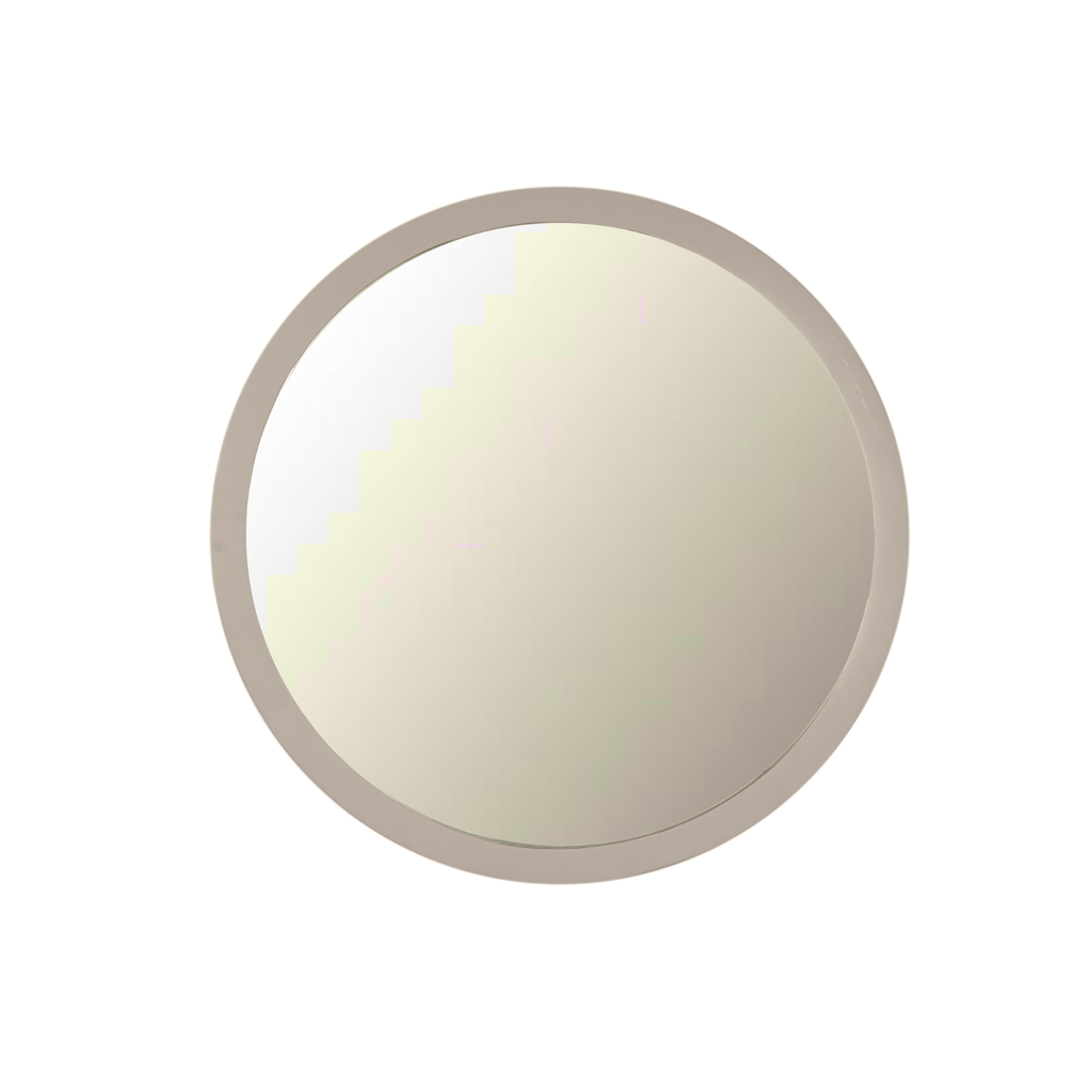 Runder Spiegel Lumo – Mangoholz, sandfarben, 40 x 3 x 40 cm, modernes Design