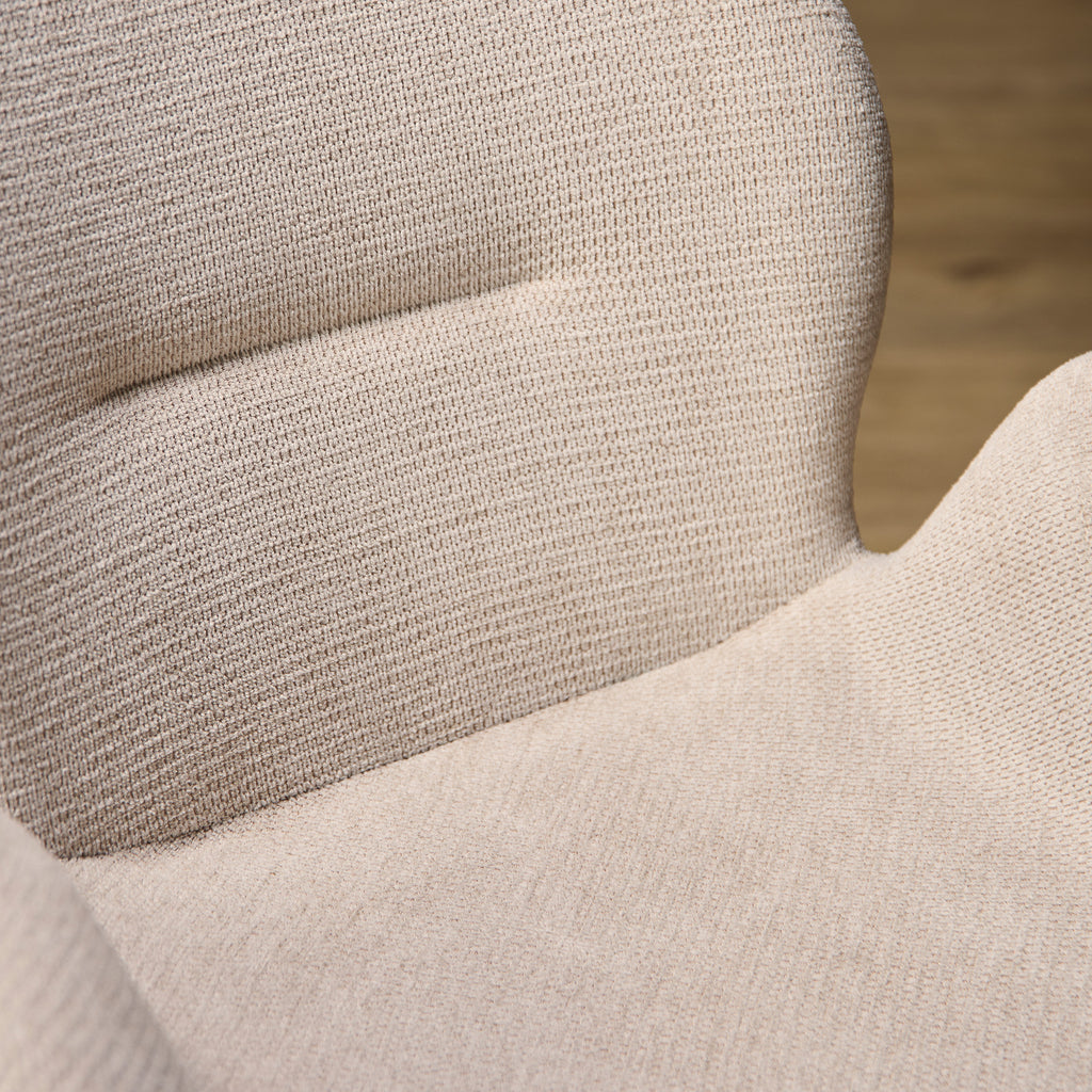 Esszimmerstuhl Jesse Drehbar Beige | Mit Armlehnen & Holzbeinen | 59 x 61 x 85 cm