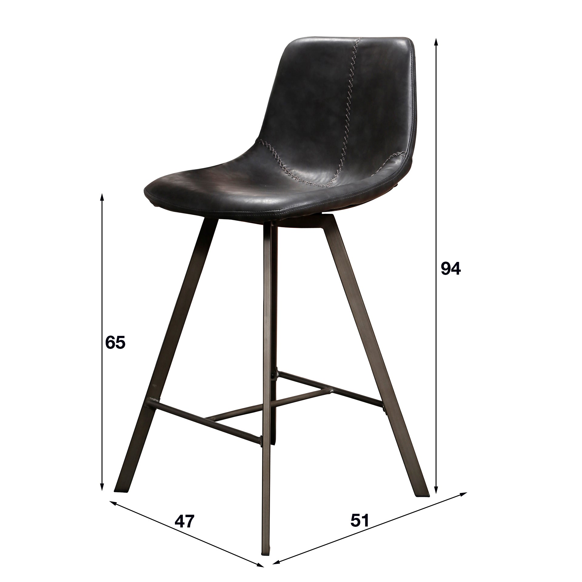 Stuhl – Forma Stone – Saddle PU Schwarz