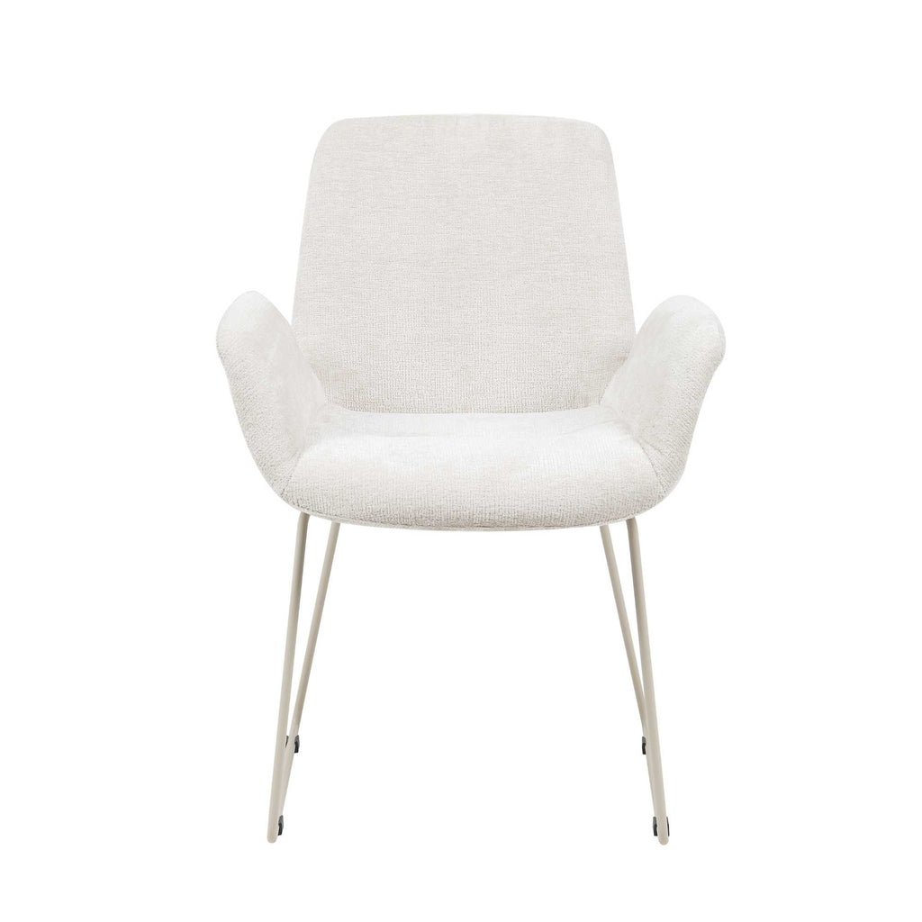 Esszimmerstuhl Evan Sand – Polsterstuhl aus Stoff mit hellem Gestell, 60×83×63 cm, eleganter Komfortstuhl im modernen Design