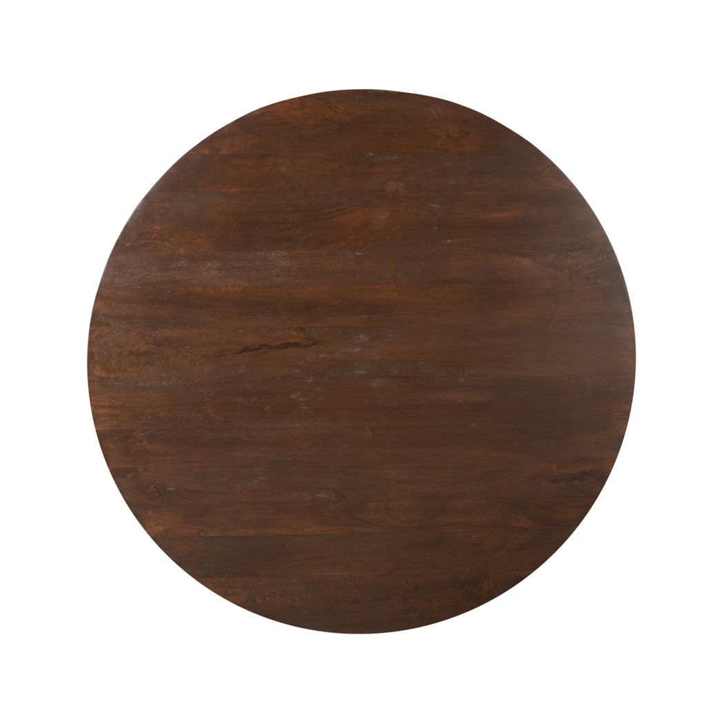Esstisch Mandy–massives Mangoholz in Braun und Sandfarben, Rund 130 cm