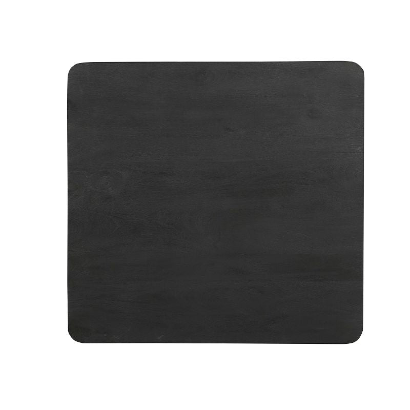 Esstisch Raven – Mangoholz mit schwarzen Designelementen, 90x90x76 cm