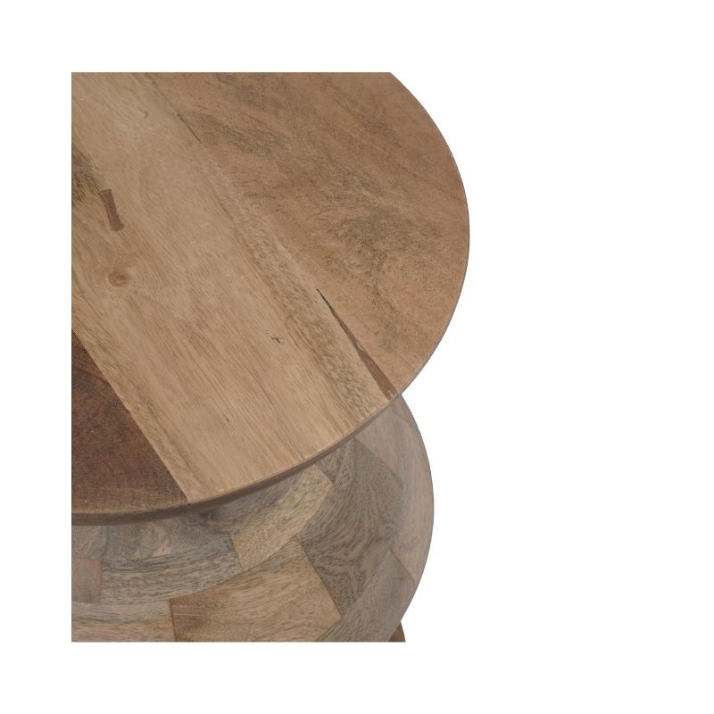Beistelltisch Abel 33x33x45 cm – moderner Mangoholz Tisch mit einzigartigem Design