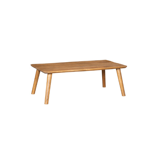 Couchtisch Raven – Mangoholz mit eingelegten Holzstreifen, modern & zeitlos, 130 x 70 x 45 cm