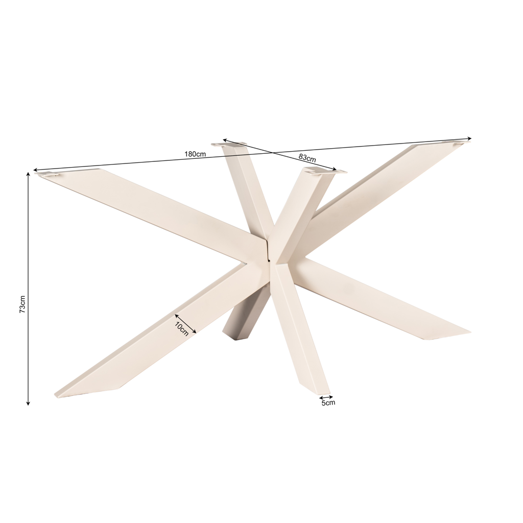 Tischbein Matrix Sand – modernes Metallgestell für Tischplatten, 160 x 80 x 73 cm