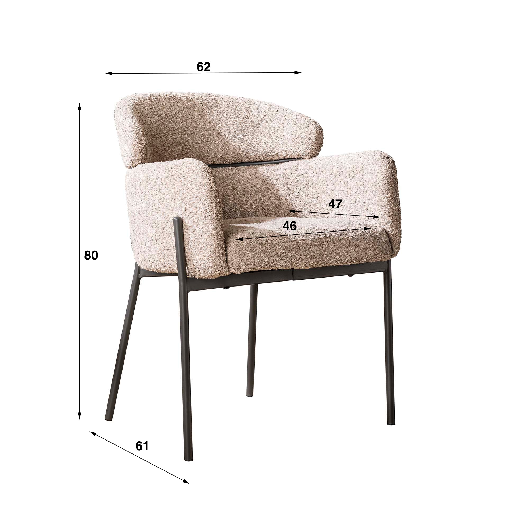 Stuhl – Nexa Home – Boucle sandfarbe