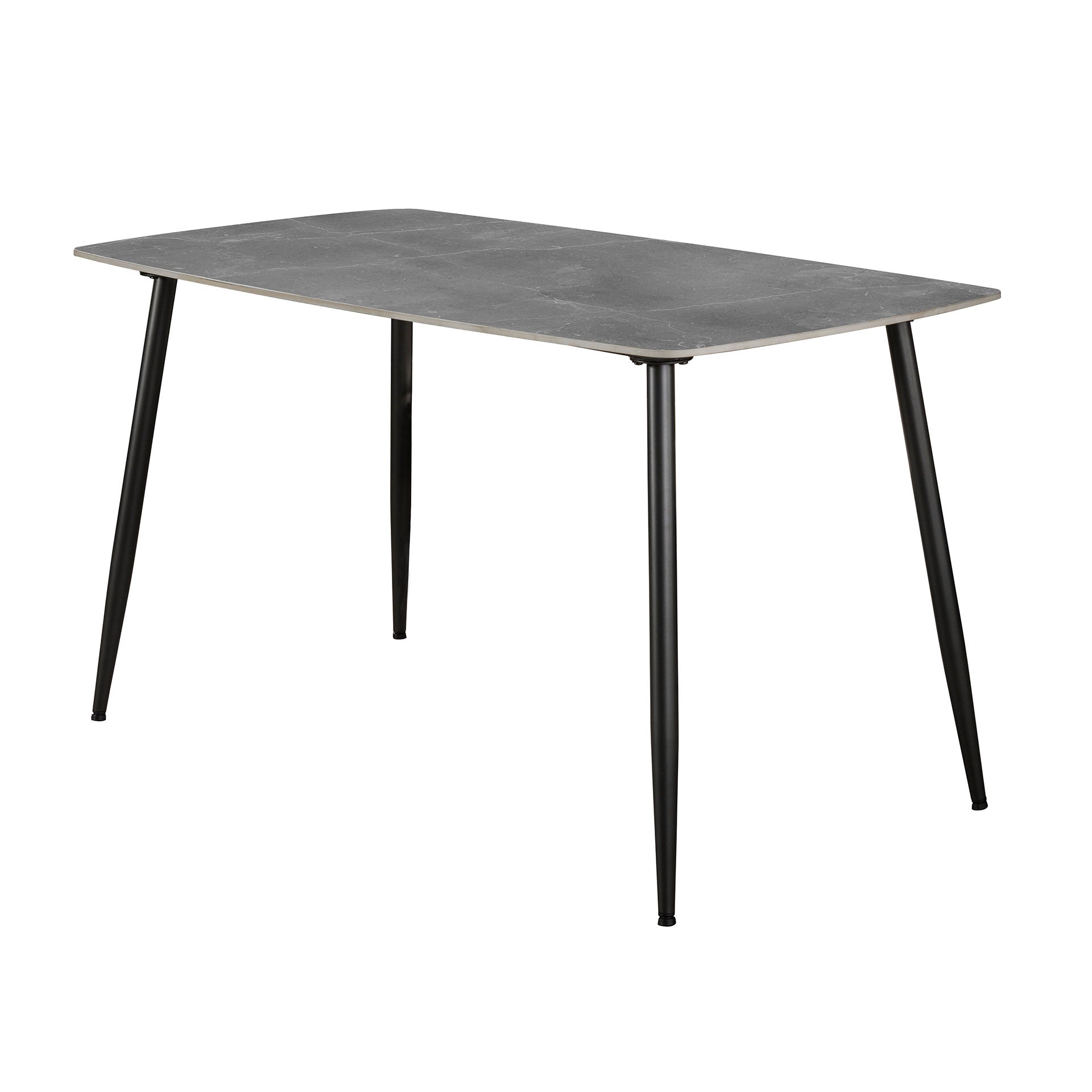 Esstisch Tavero – Moderner Esstisch mit Keramikplatte in Natursteinoptik & 4-Fuß-Gestell, 140 x 80 x 77 cm