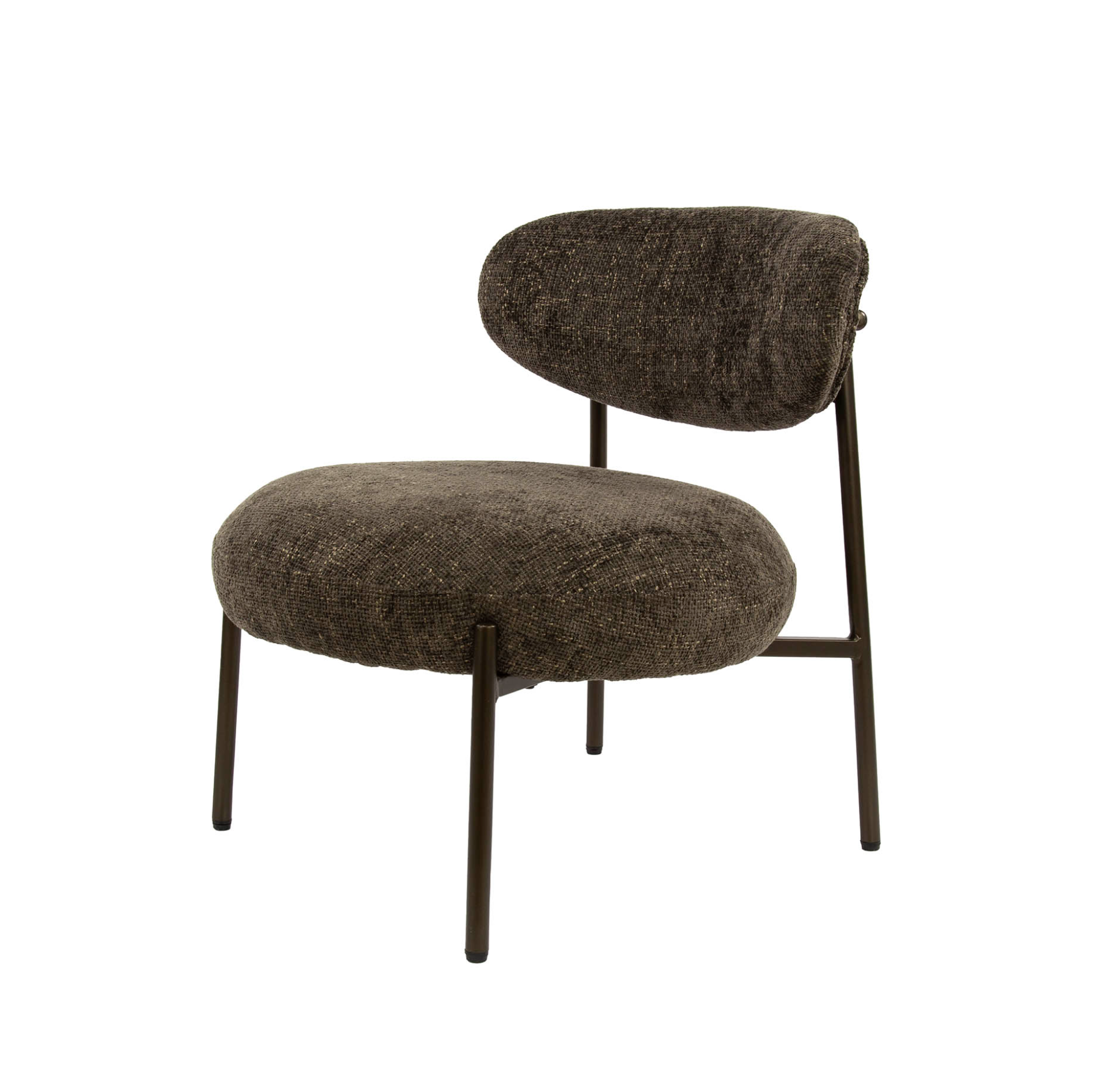Sessel Calero Sand – bequemer Polstersessel mit bronzefarbenem Gestell & Taschenfederung, 62 x 67 x 71 cm
