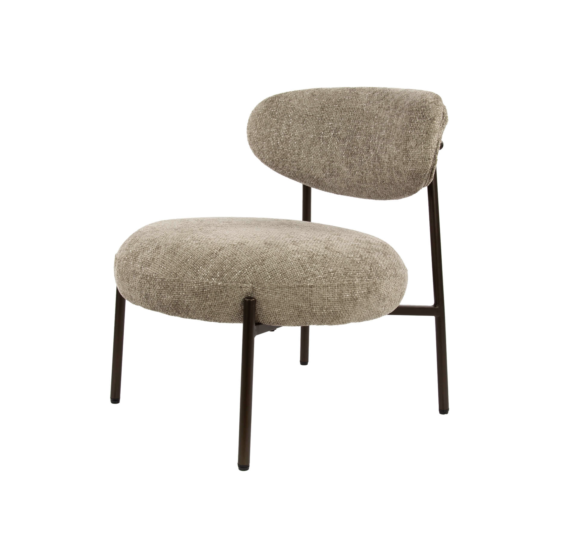 Sessel Calero Braun – moderner Polstersessel mit bronzefarbenem Gestell & Taschenfederung, 62 x 67 x 71 cm