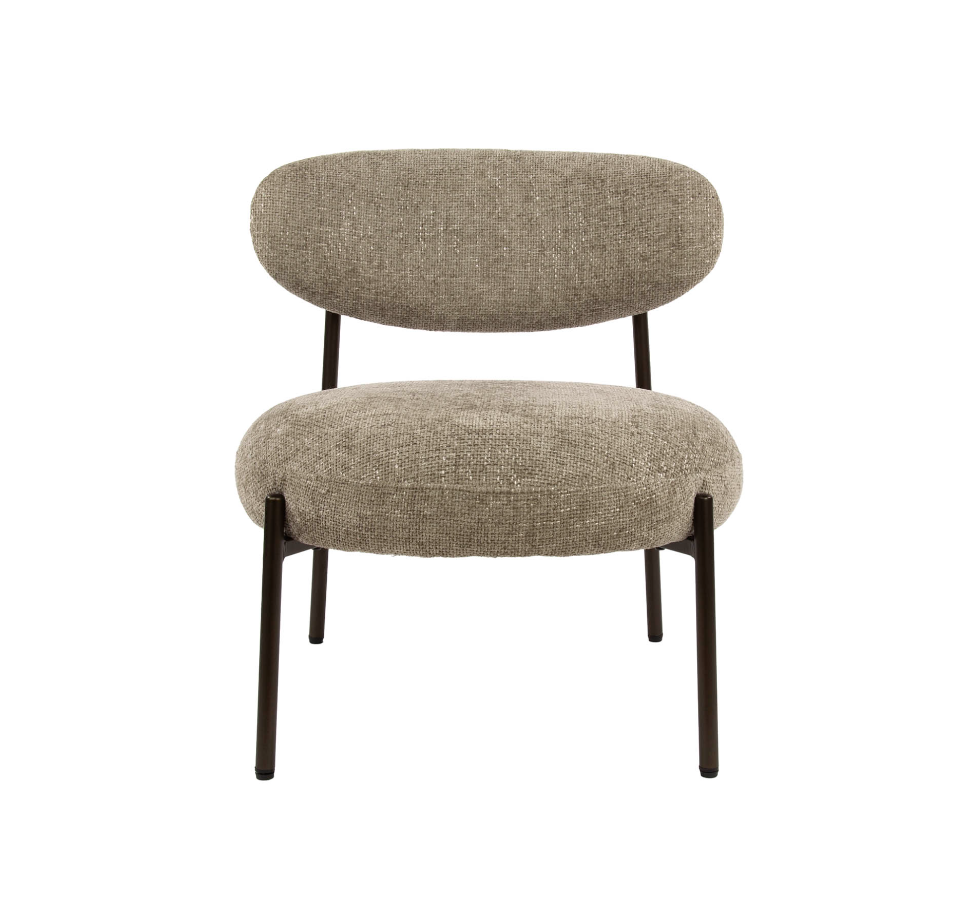 Sessel Calero Braun – moderner Polstersessel mit bronzefarbenem Gestell & Taschenfederung, 62 x 67 x 71 cm