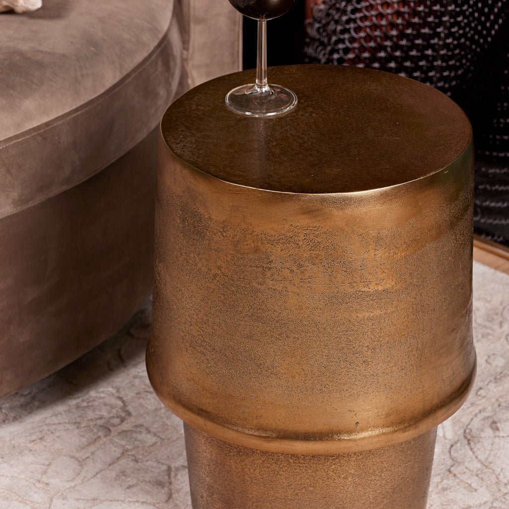 Beistelltisch Glamor Gold 30x30x48 cm – luxuriöser Aluminium Tisch mit edler Oberfläche
