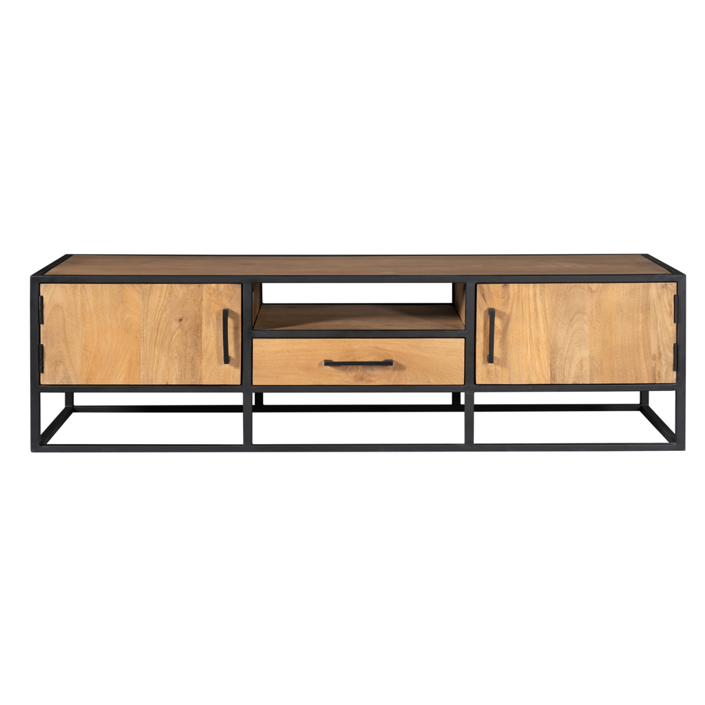 TV-Board Delta – Mangoholz Lowboard mit Schublade & 2 Türen, 180×45×50 cm