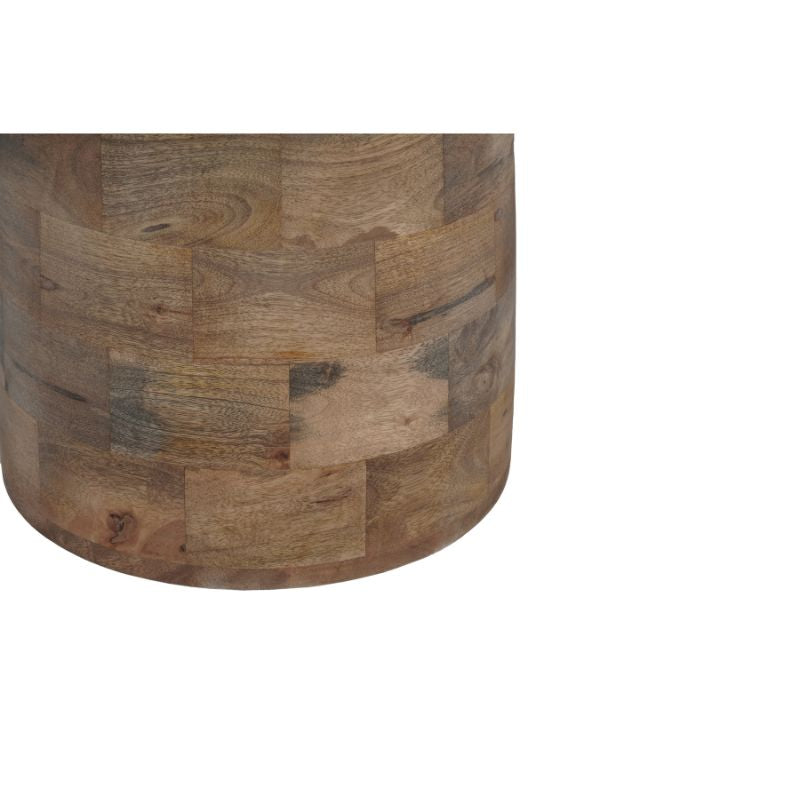 Beistelltisch Limo – runder Tisch aus Mangoholz mit einzigartigem Design, 60 x 60 x 50 cm