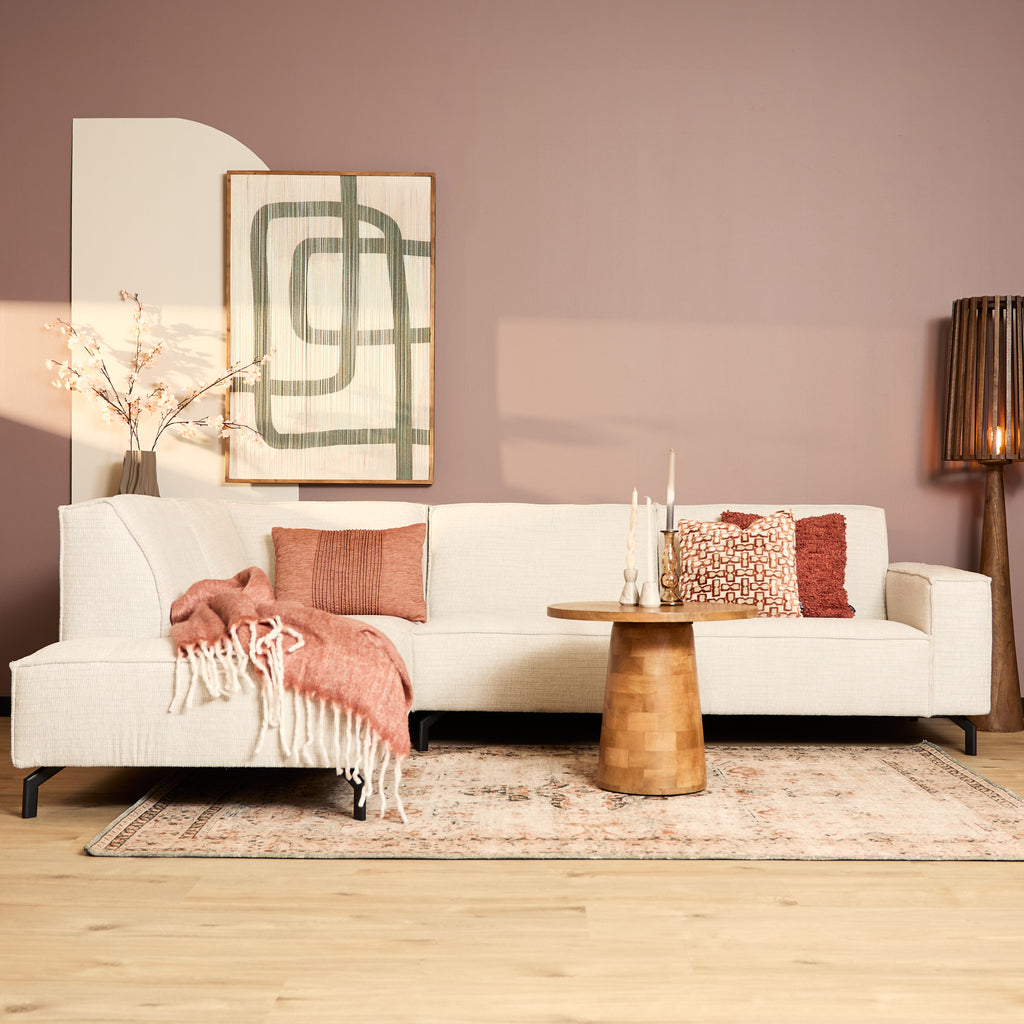 Ecksofa Famous&Glamor Baltimore Greige – 2,5-Sitzer mit Recamiere links, 285×210×82 cm, MeinLieblingsPlatz Kollektion