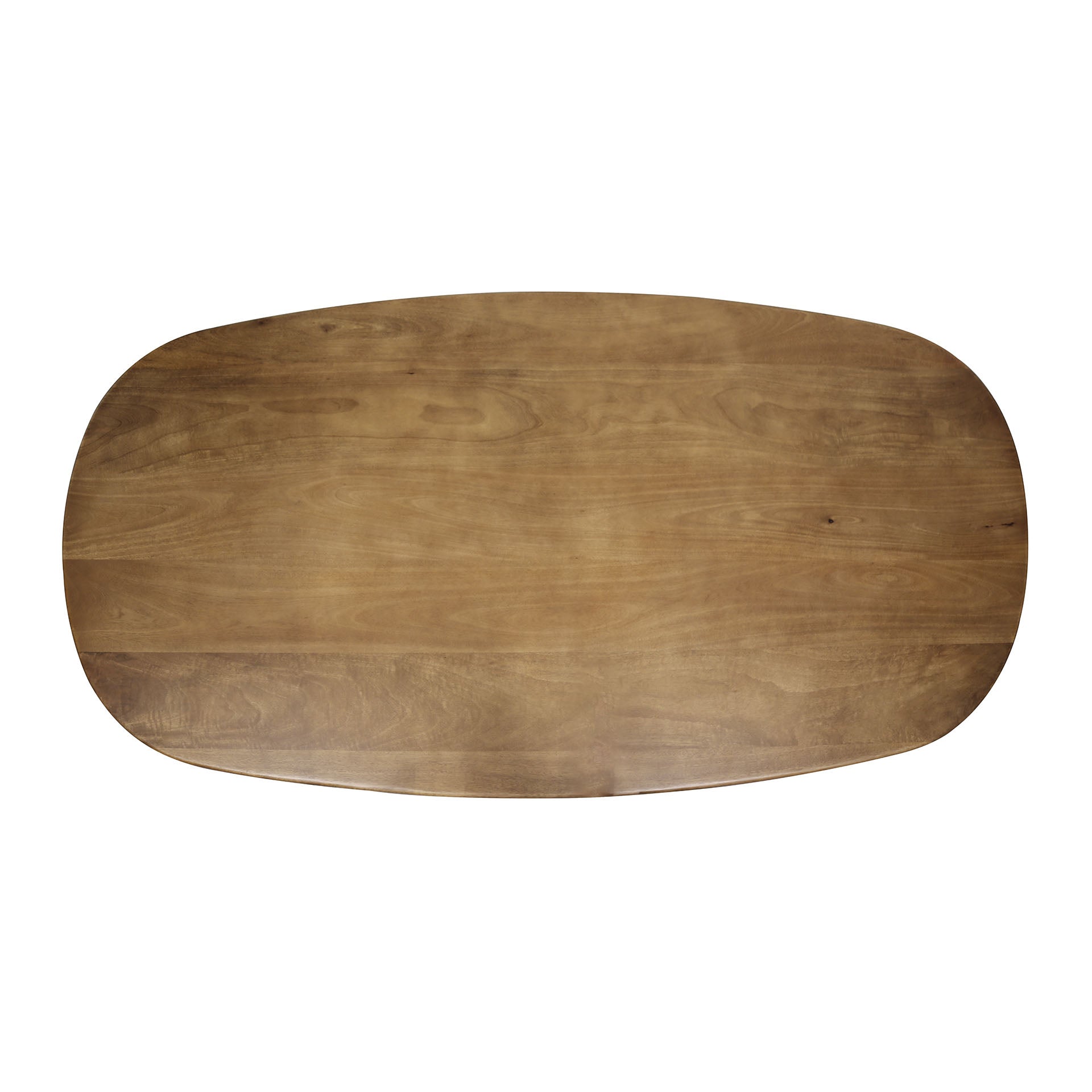 Esstisch Olvaro – Mangoholz Sand mit Spinnengestell aus Metall, 215 x 105 x 76 cm
