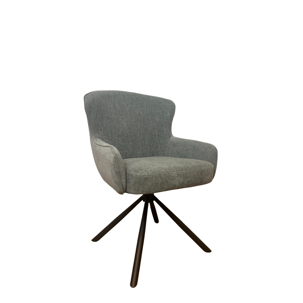 Esszimmerstuhl Hanna in Beige – Drehstuhl 62×65×89 cm mit Memory-Rückkehrfunktion, Boston-Stoff & schwarzen Metallbeinen