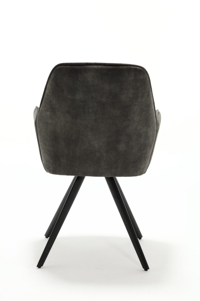 Esszimmerstuhl Oli Jägergrün – Samt & schwarze Metallbeine, 60×65×89 cm, eleganter Polsterstuhl mit Armlehnen