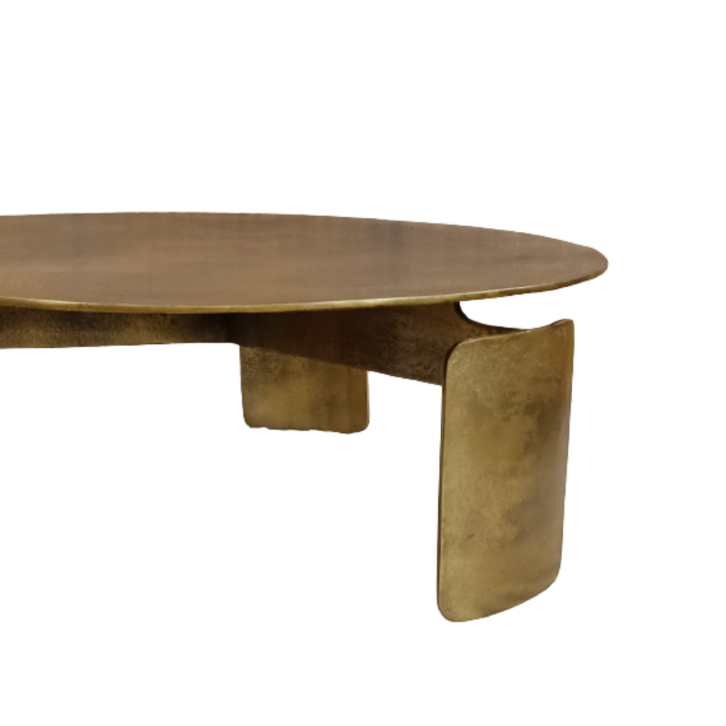 Couchtisch Darwin Rund Gold – Aluminium Tisch 90×90×28 cm mit luxuriösem goldenem Finish