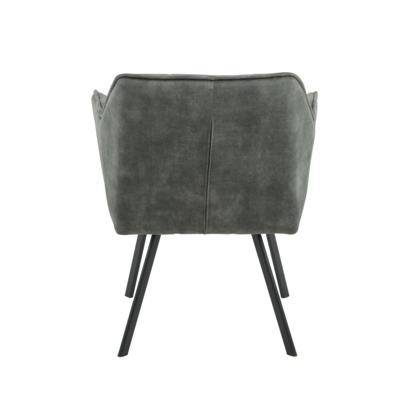 Esszimmerstuhl Martina Jägergrün – eleganter Samtstuhl 63×63×79 cm mit Armlehnen & schwarzem Metallgestell