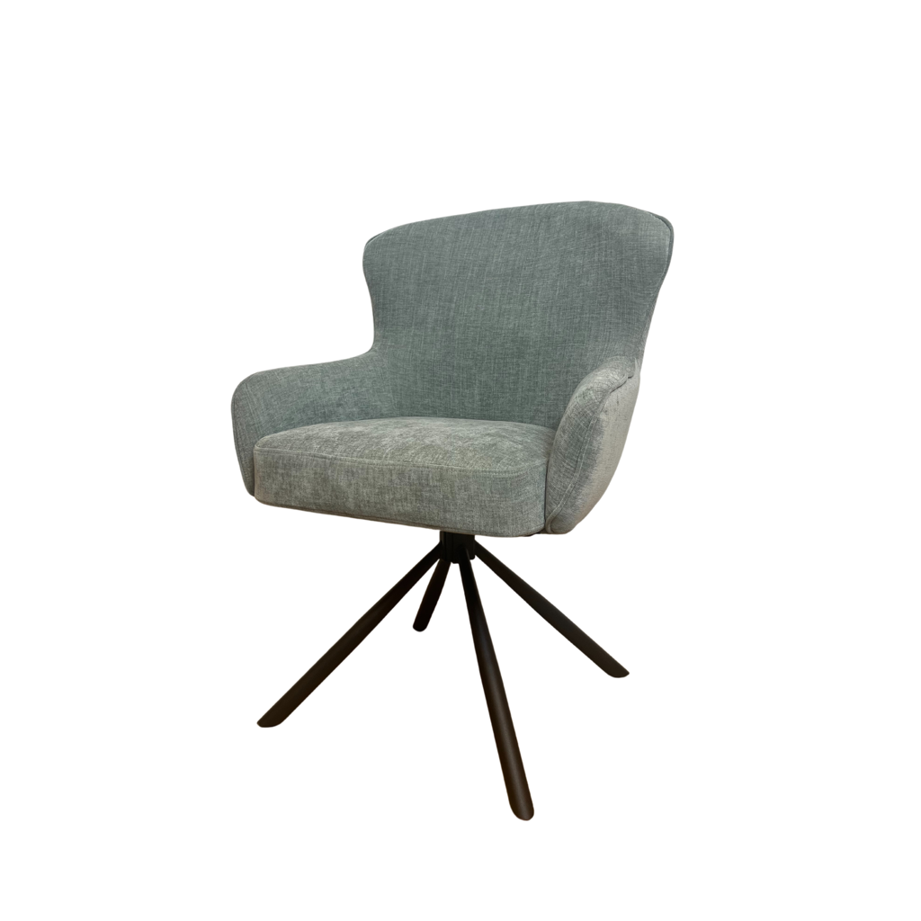 Esszimmerstuhl Hanna Charcoal Brown – Drehstuhl 62×65×89 cm mit Memory-Rückkehrfunktion & schwarzem Metallgestell