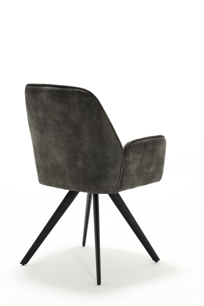 Esszimmerstuhl Oli Jägergrün – Samt & schwarze Metallbeine, 60×65×89 cm, eleganter Polsterstuhl mit Armlehnen