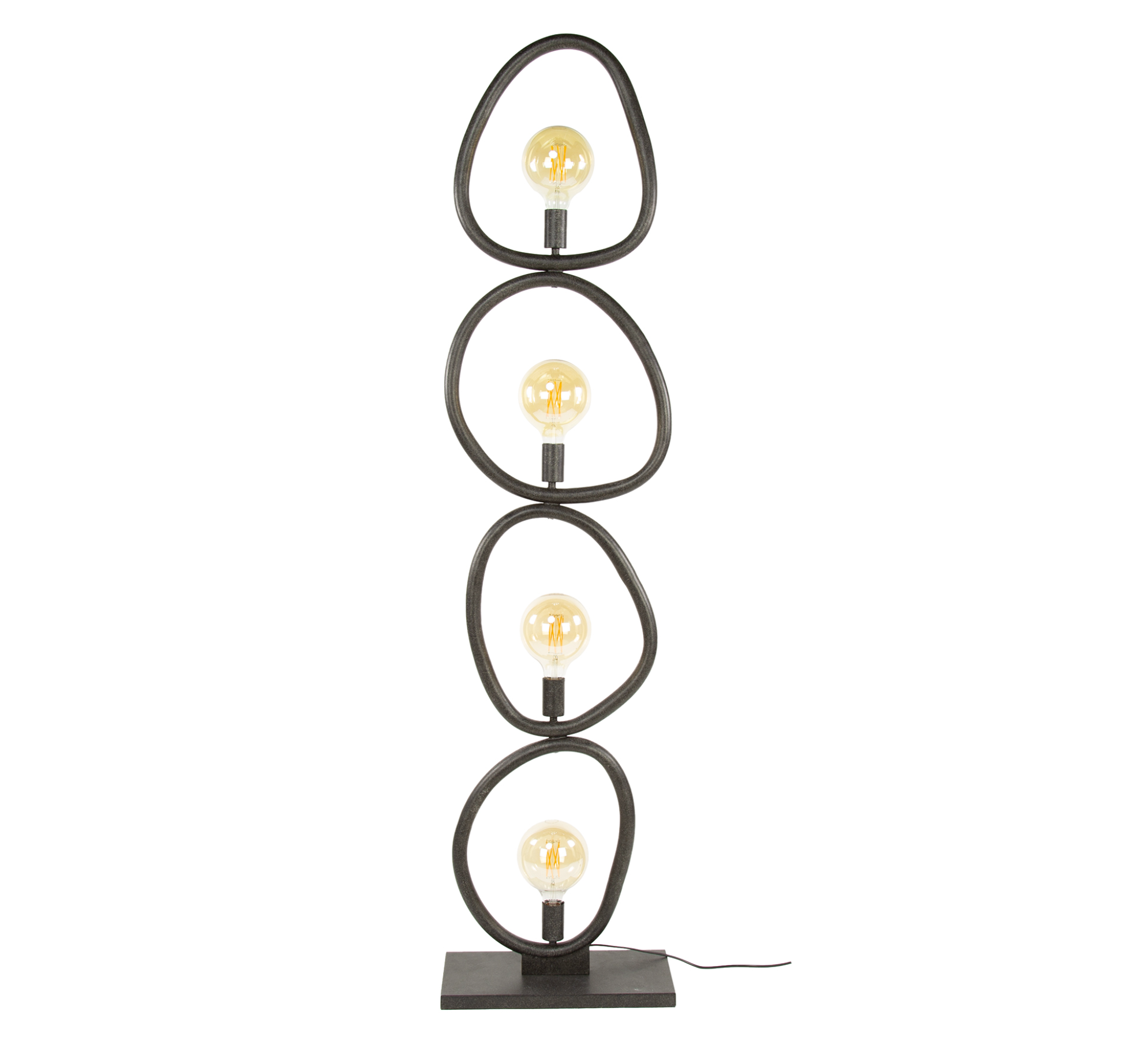 Stehleuchte Novara – 4-flammige Designerlampe aus Metall in Arktikschwarz, 165 cm Höhe
