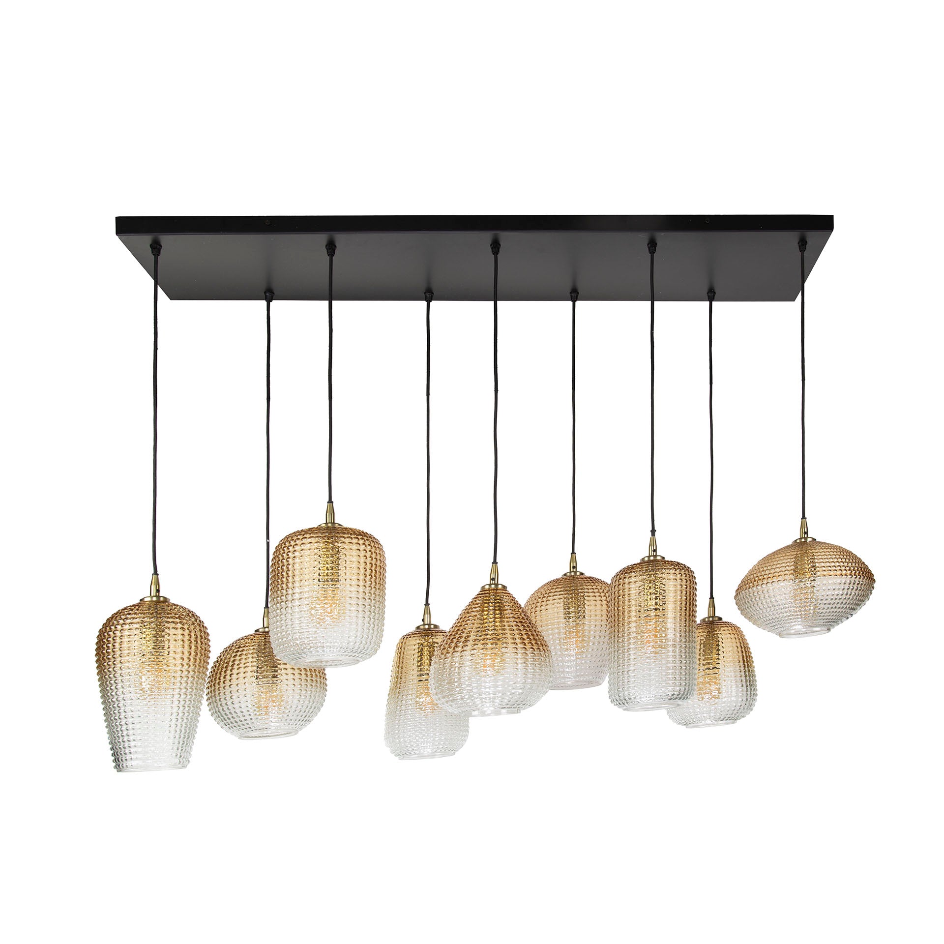 Hängeleuchte – Fiora Oak – Glas – Amber color glas