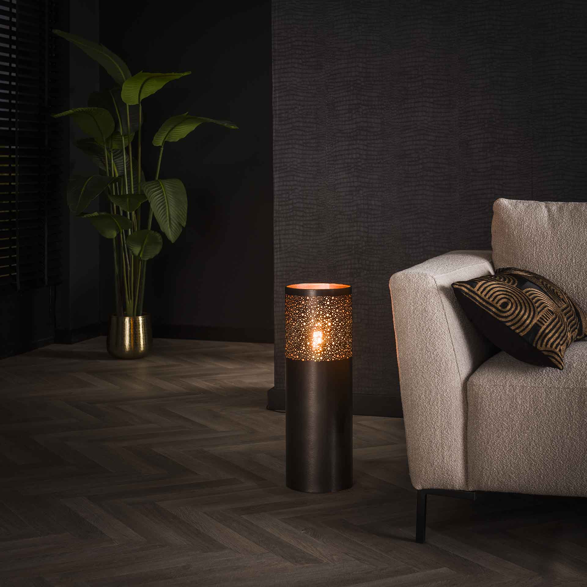 Stehleuchte – Avento Halo – Schwarz Nickel