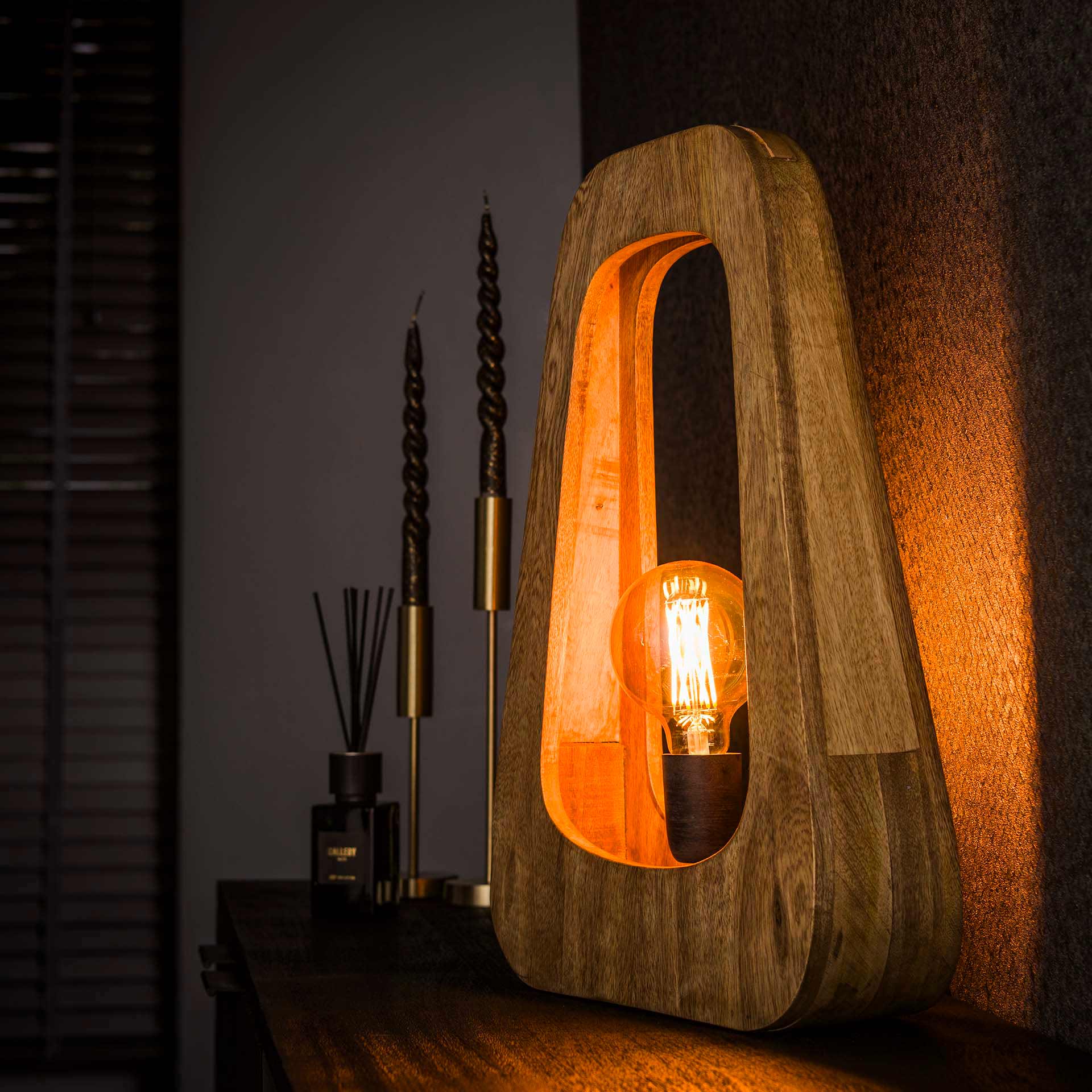 Tischleuchte – Aria Living – Massivholz Mango natur