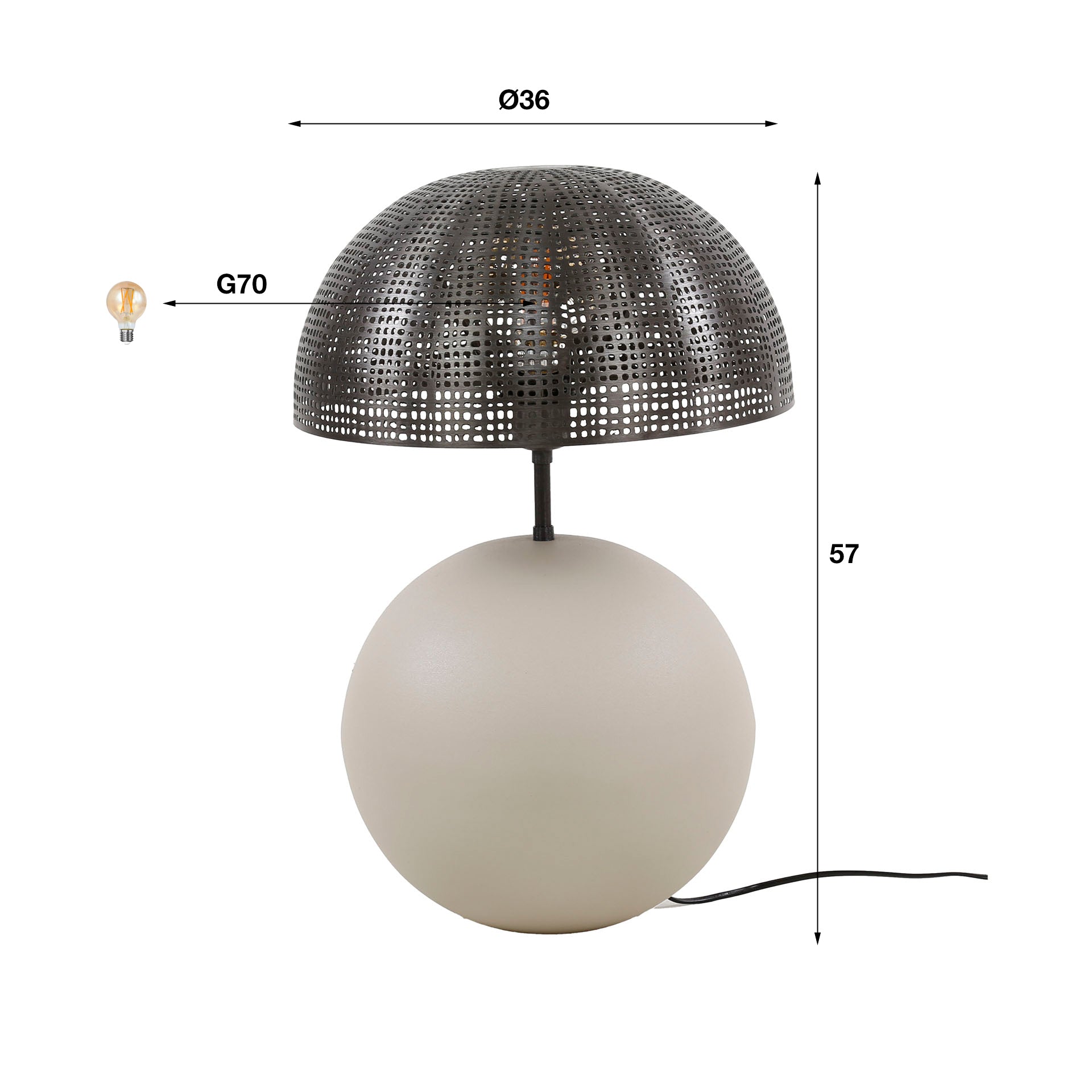 Tischleuchte – Soma Casa – Matt beige