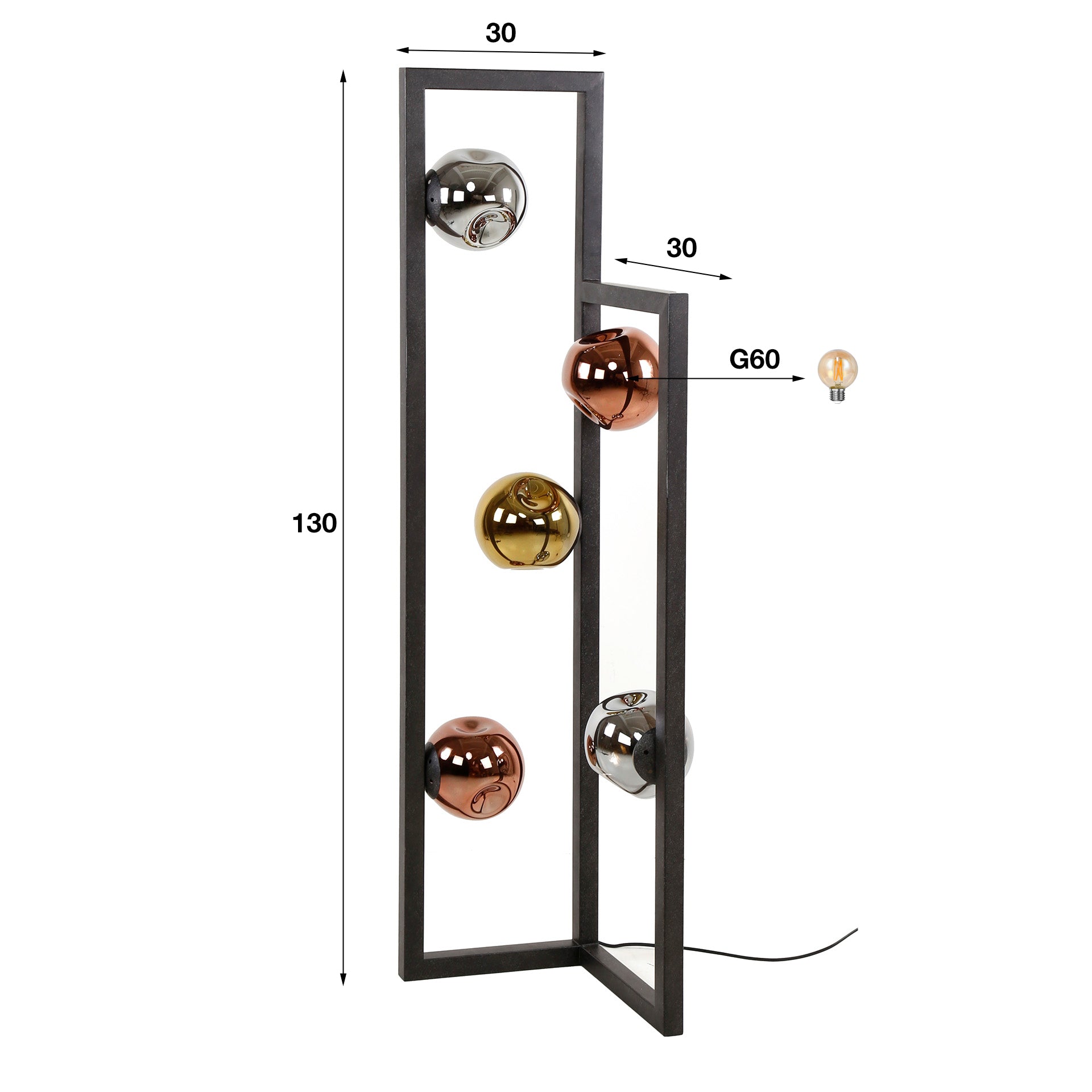 Stehleuchte – Vivo Frame – Artic schwarz