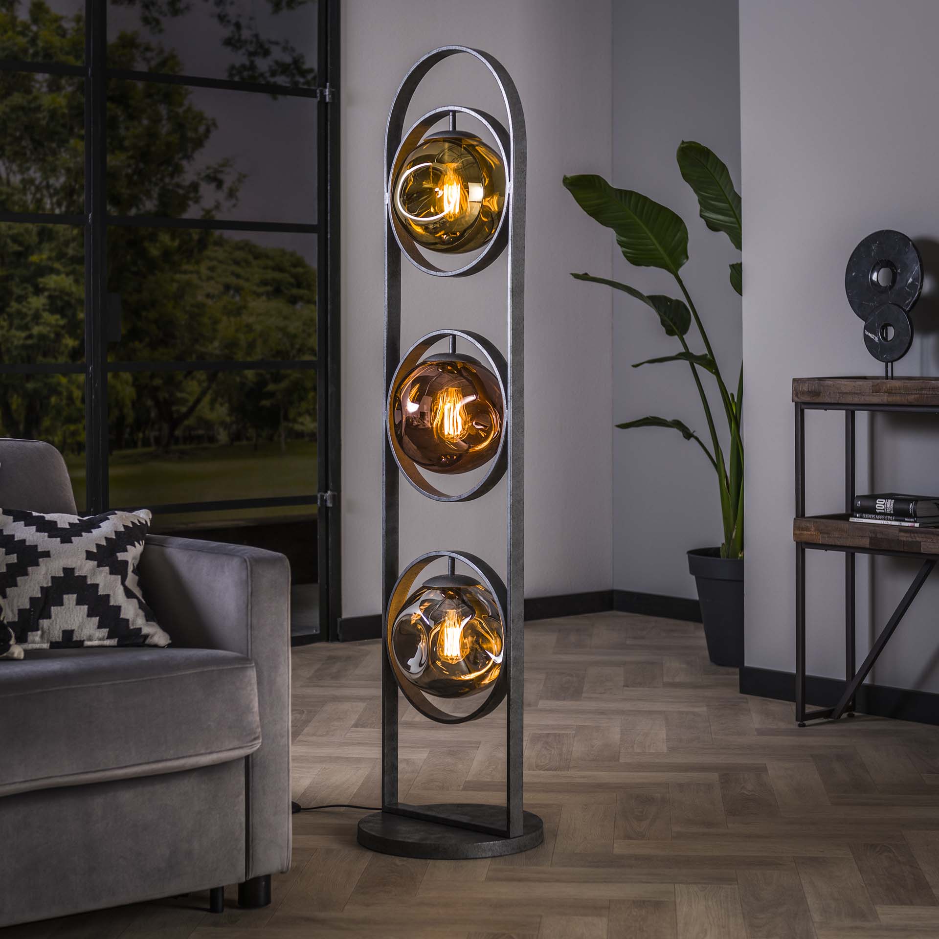Stehleuchte – Canto Stone – Alt Silber Finish
