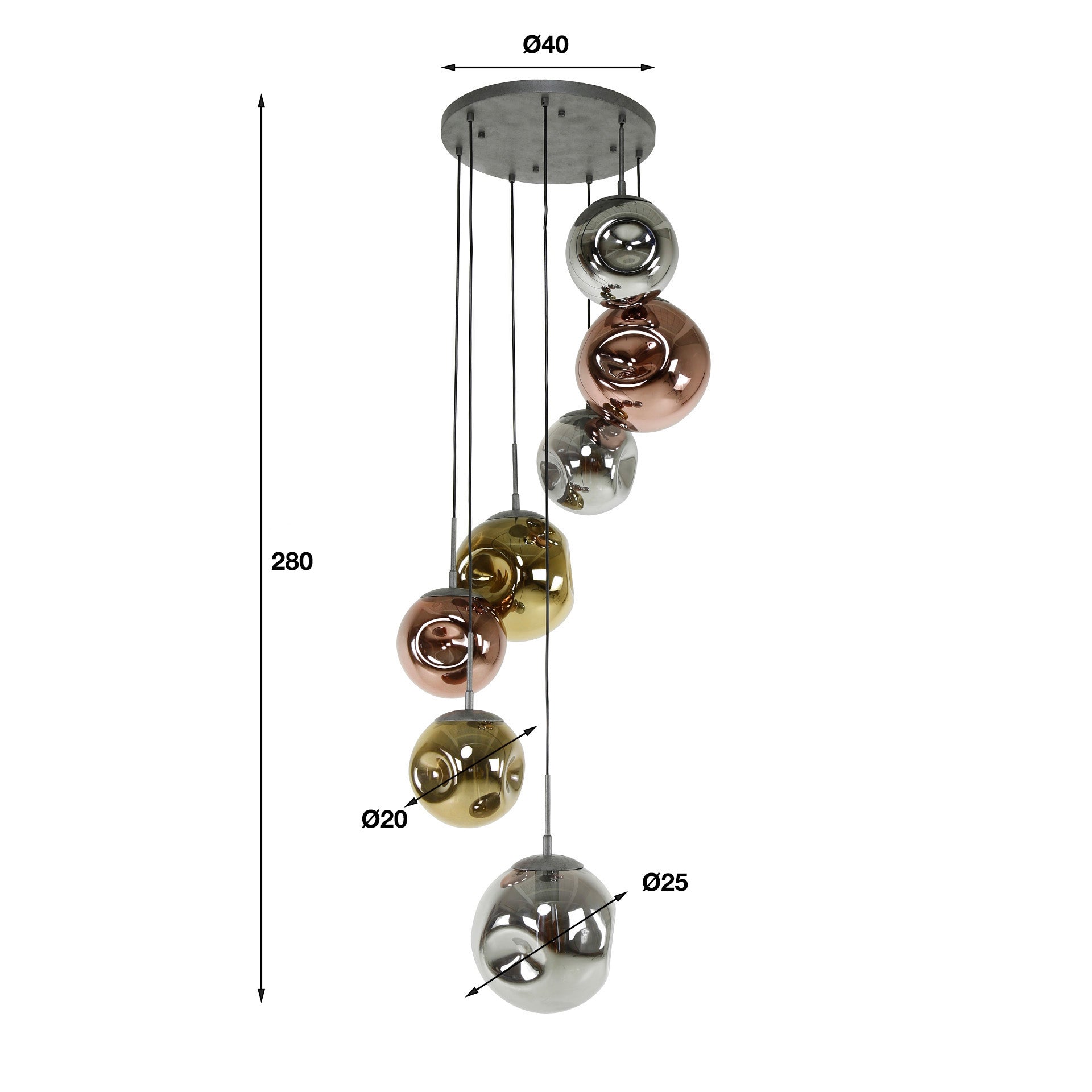 Hängeleuchte – Linea Origin – Alt Silber Finish